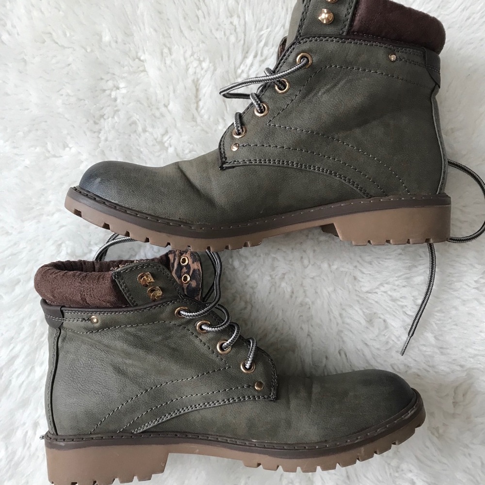 Call it Spring army green combat boots